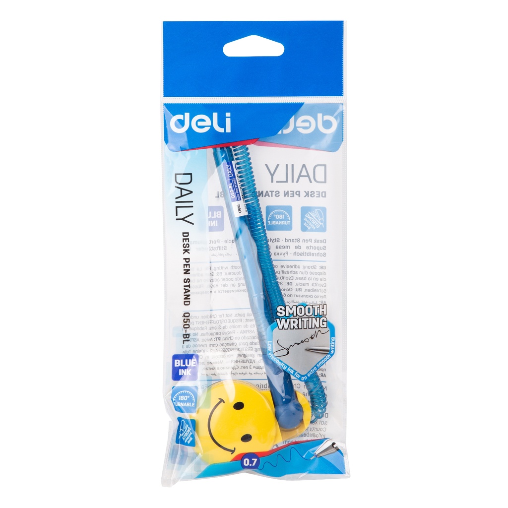 DELI DESK PEN STAND BLUE 0.7MM Q50-BL