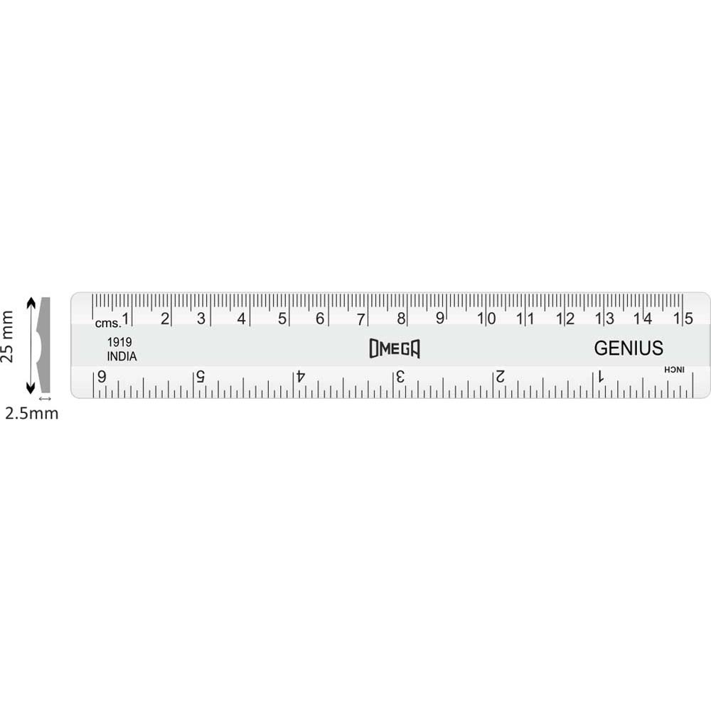 OMEGA GENIUS PLASTIC RULER 15CM1919