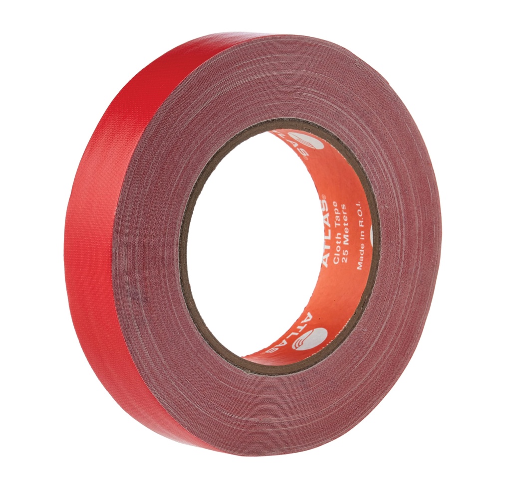 CLOTH TAPE 1INCHx25MTR RED AS-BTC1025-RD
