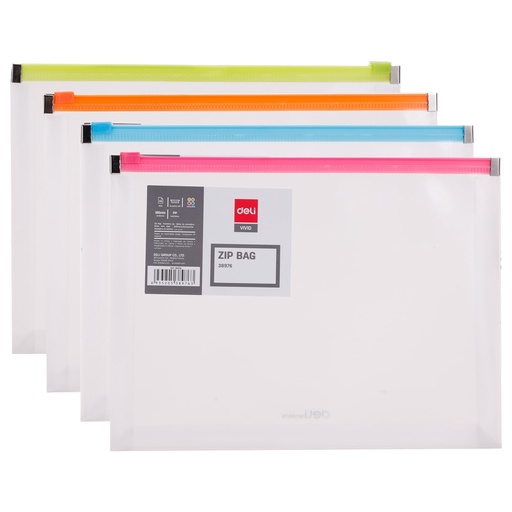 [File] DELI CLASIC ZIP BAG TRANSPARENT A5 / 38976