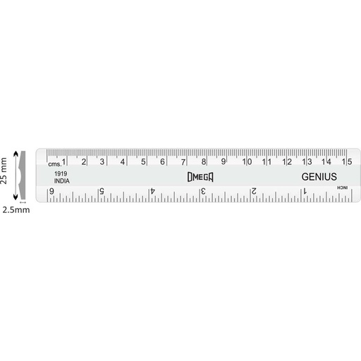 OMEGA GENIUS PLASTIC RULER 15CM1919