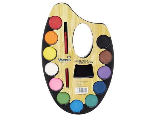 [Color & Clay] KID'S WATER COLOR PATETTE WITH BRUSH 12COL (1240)