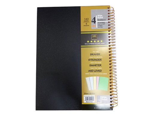 HARD COVER UNIVESITY NOTEBOOK 140SHT 4SUB S117-66